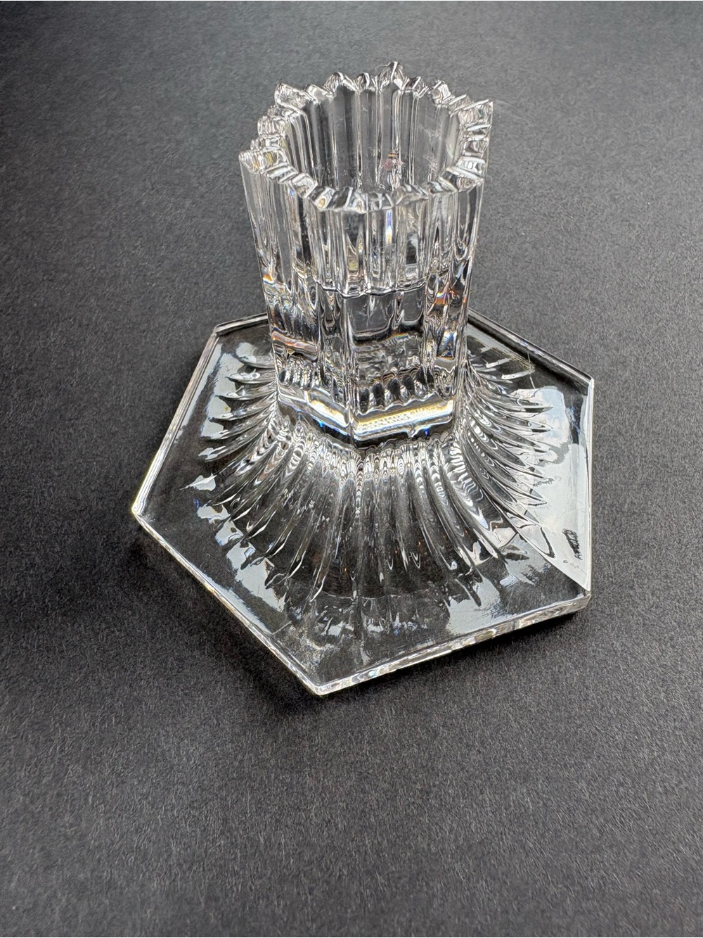 Tiffany & Co. Clear Crystal Faceted Candle Holder